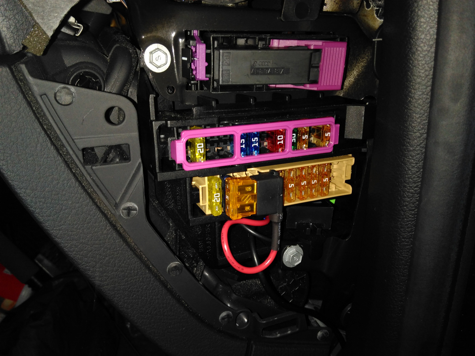 Fuse box in car