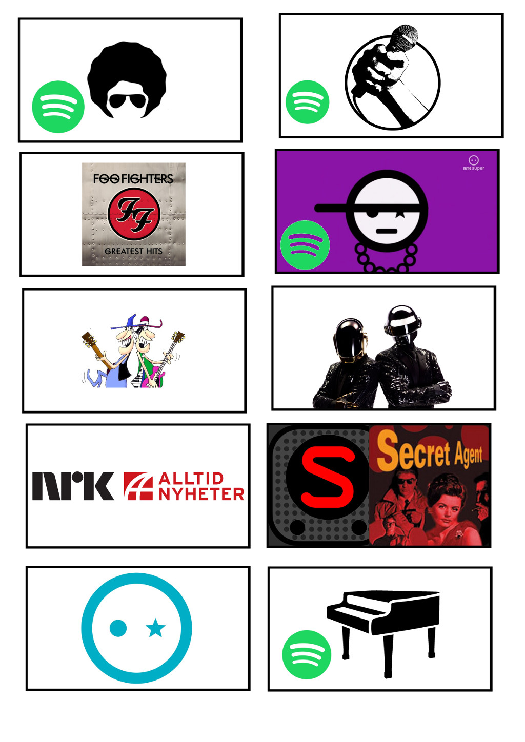 A sheet of tags