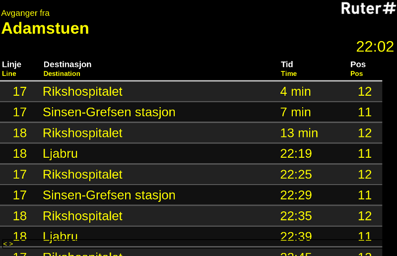 Ruter realtime example